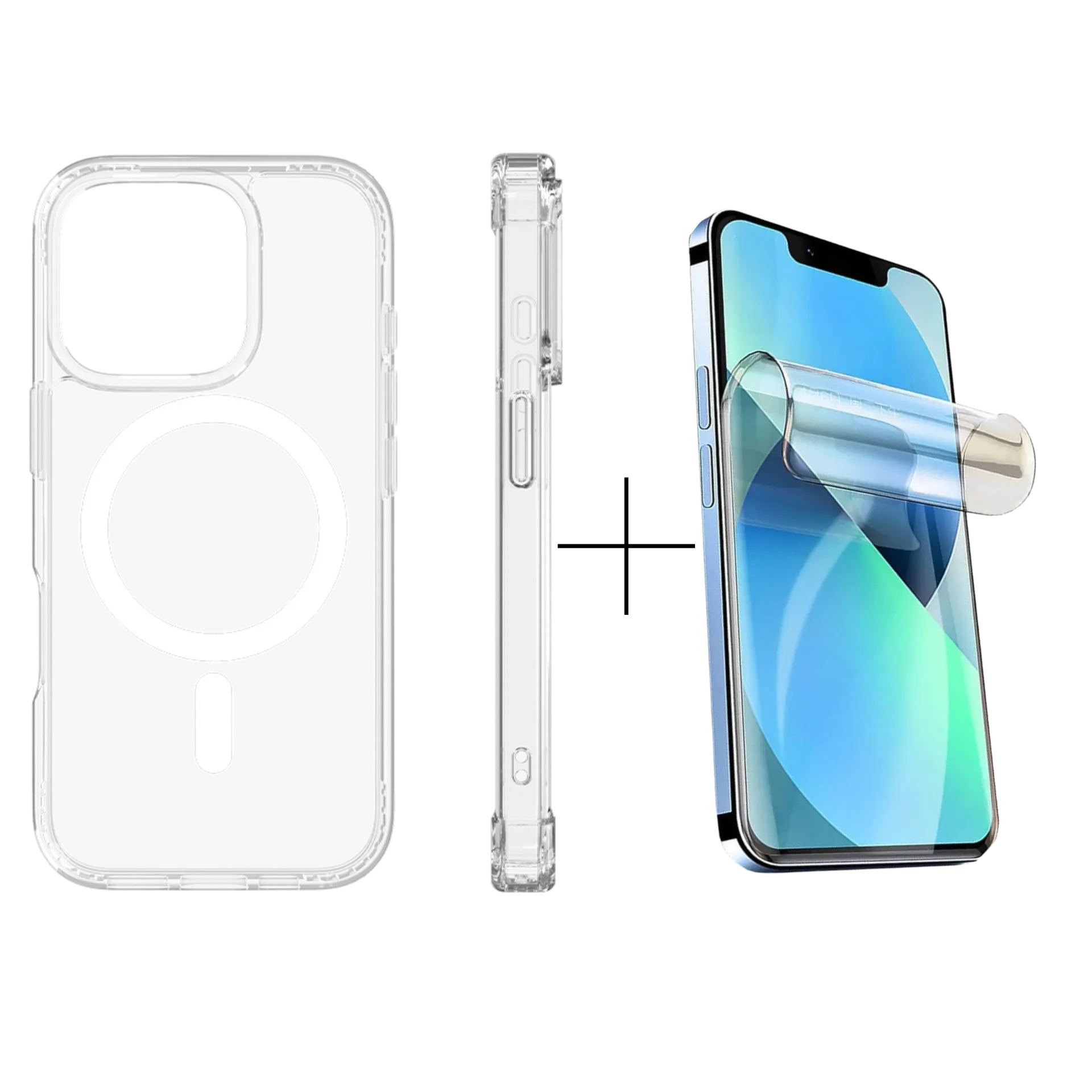 Cover iPhone Magsafe+Pellicola idrogel