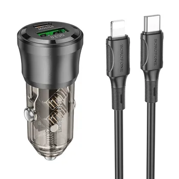 Alimentatore auto da USB-C a Lightning 20w Borofone